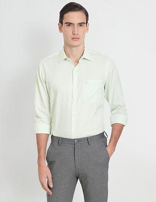 auto press micro check formal shirt