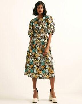 autumn garden a-line dress