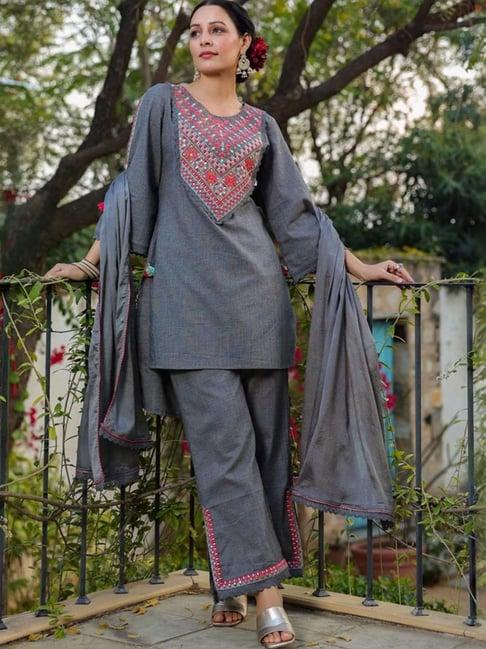 autumnlane aqua jeena cloud cotton kurta with pant and dupatta