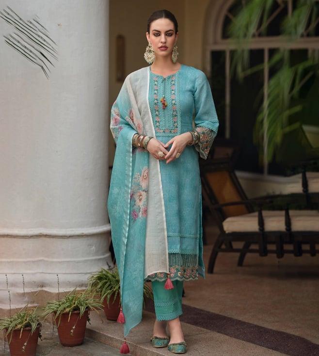 autumnlane feroza teal pakistani kurta