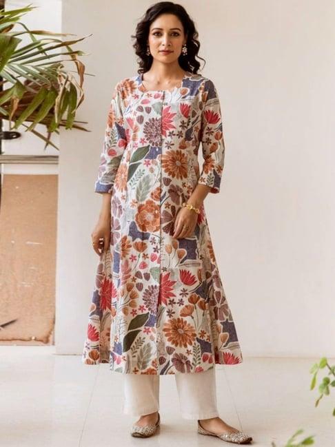 autumnlane multi-color prapti kaleido cotton kurta with pant