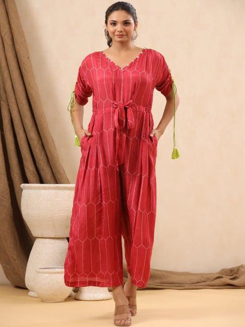 autumnlane orlando crimson cotton jumpsuit