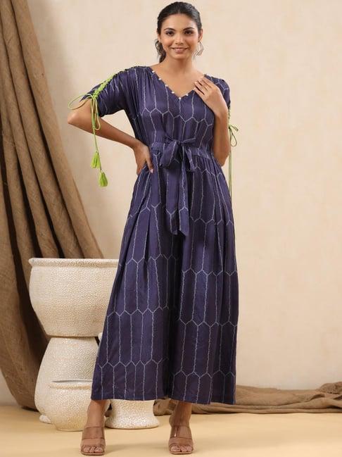 autumnlane orlando indigo cotton jumpsuit