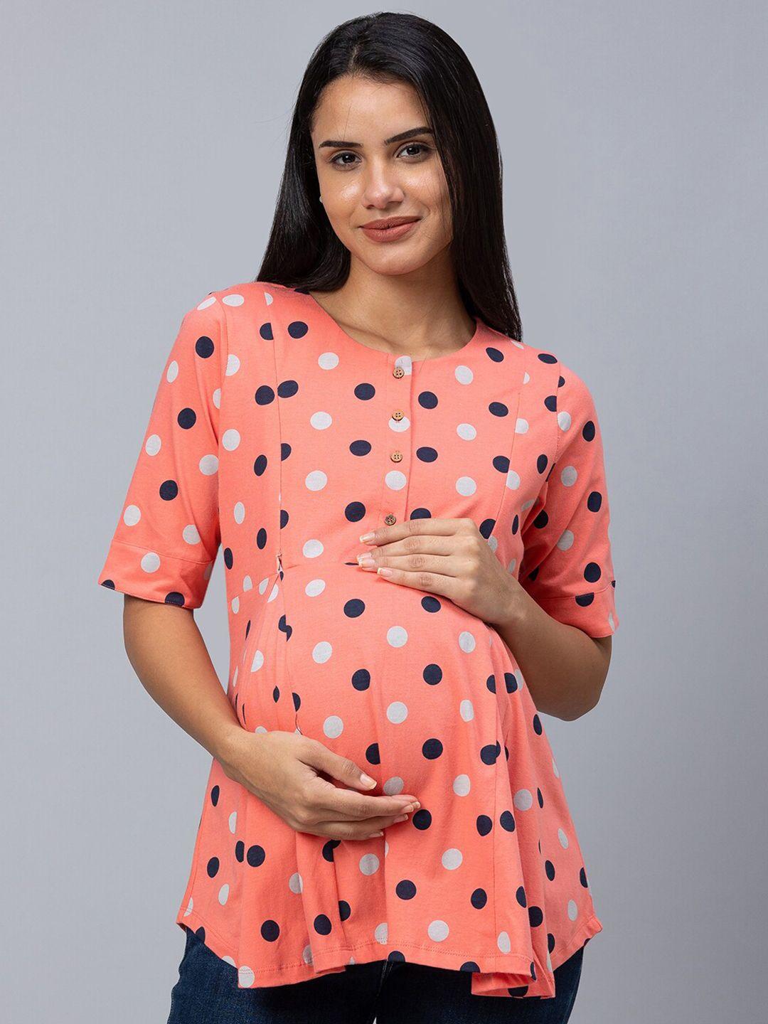 av2 cotton maternity print top