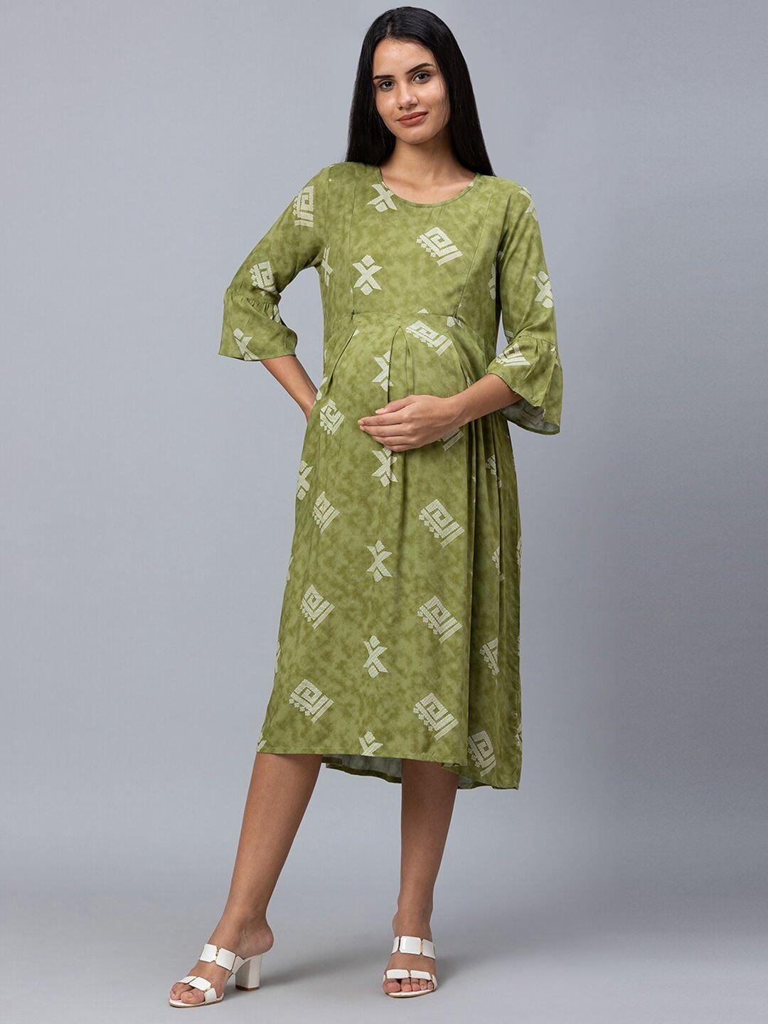 av2 green maternity a-line dress