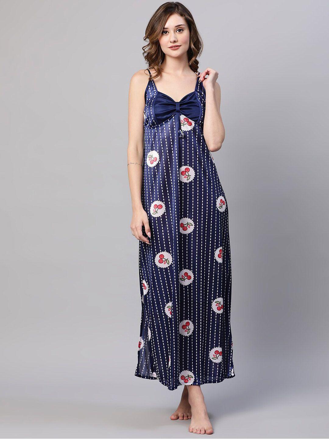 av2 printed satin maxi nightdress with robe