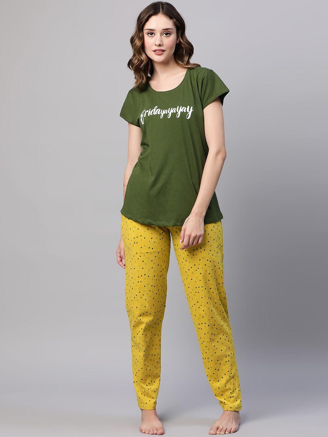 av2 printed t-shirt & pyjama pure cotton night suit