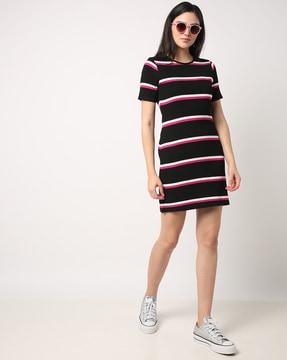 ava striped bodycon dress