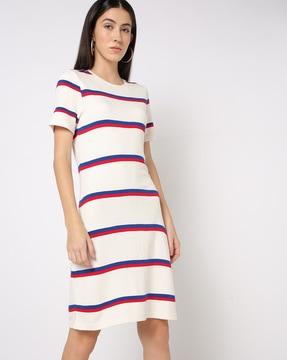 ava striped t-shirt dress