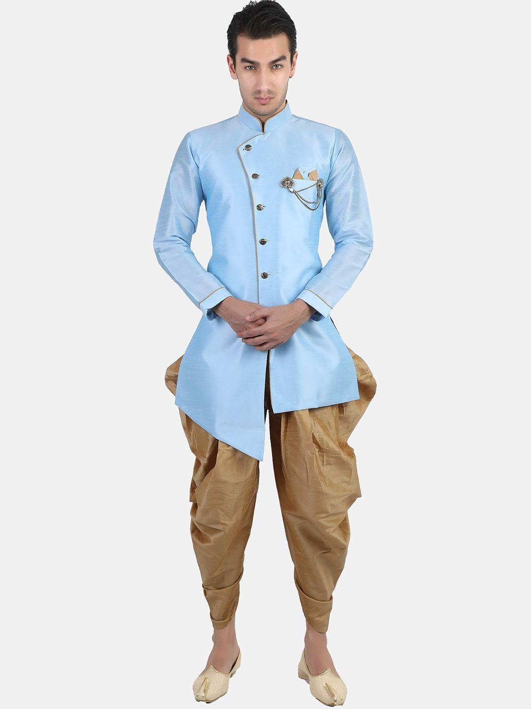 avaeta dupion silk sherwani with patiyala set