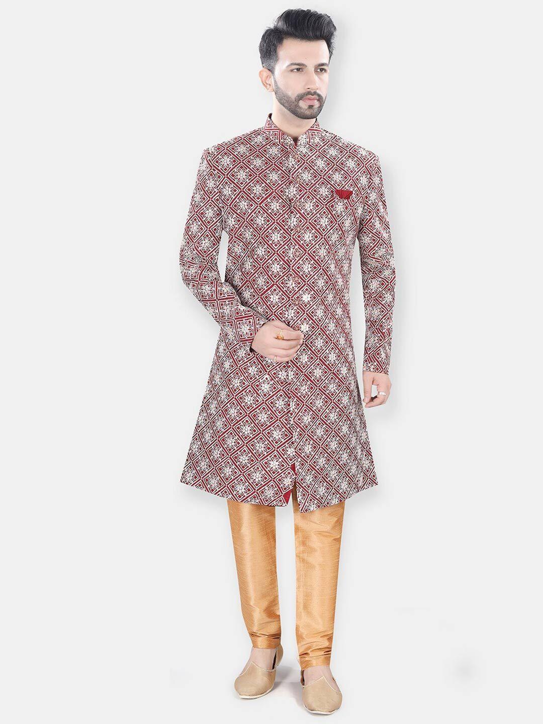 avaeta embroidery work self design sherwani