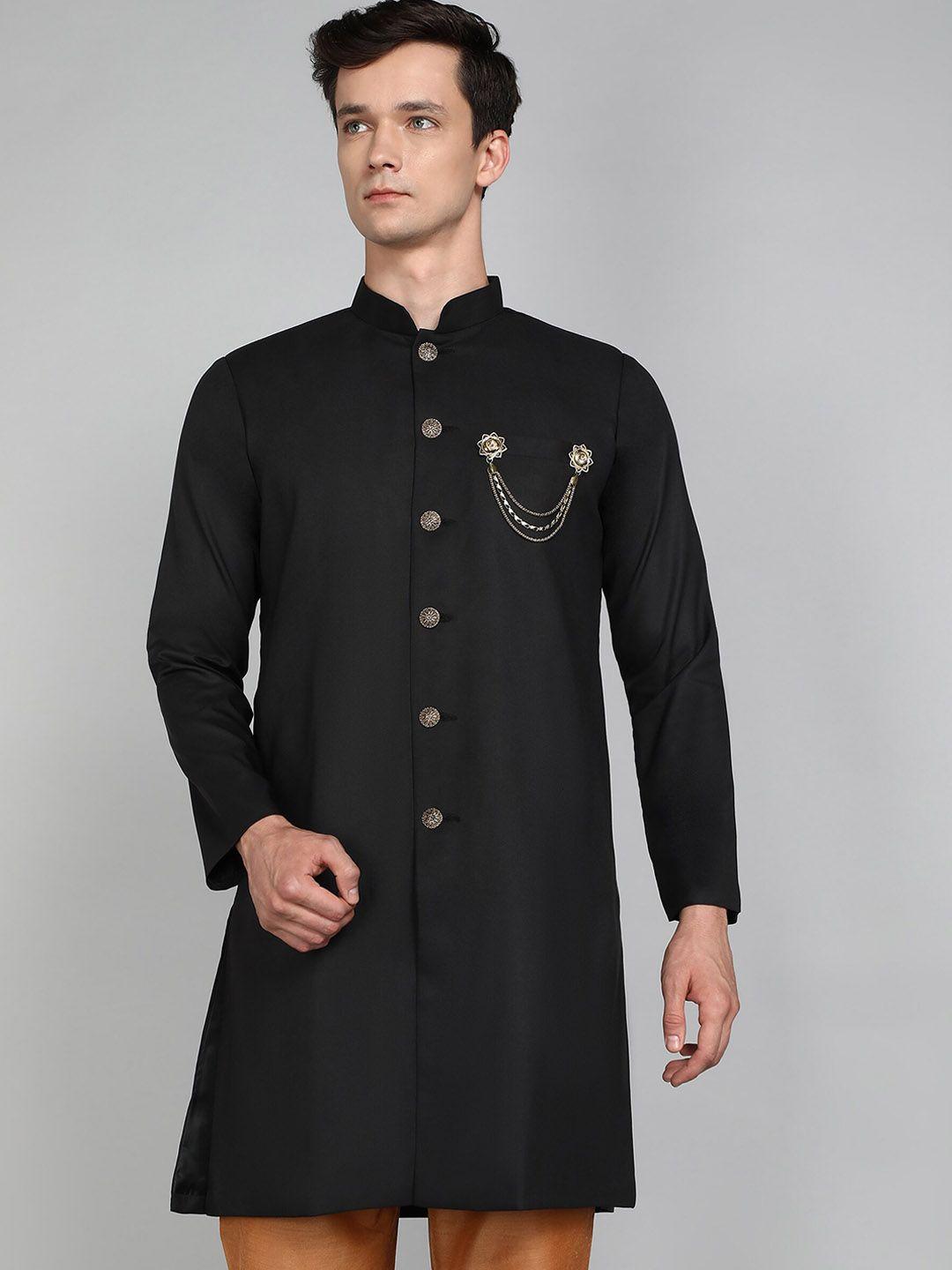 avaeta mandarin collar cotton nawabi with paijama set