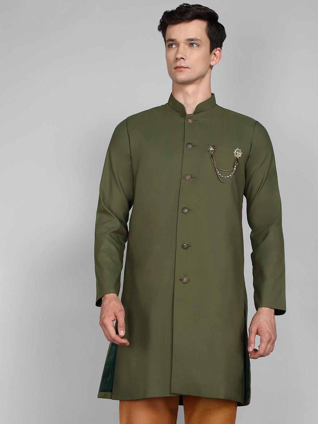 avaeta mandarin collar cotton sherwani set