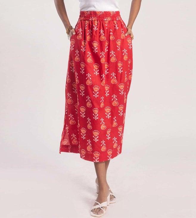 avaha red tuli manjari skirt