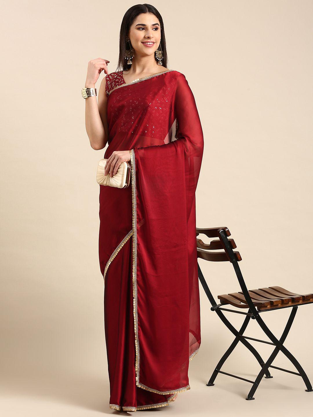 avanshee embroidered poly georgette saree