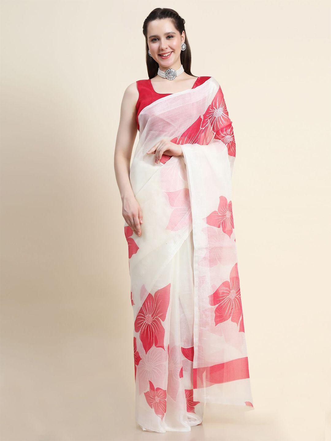 avanshee floral organza saree