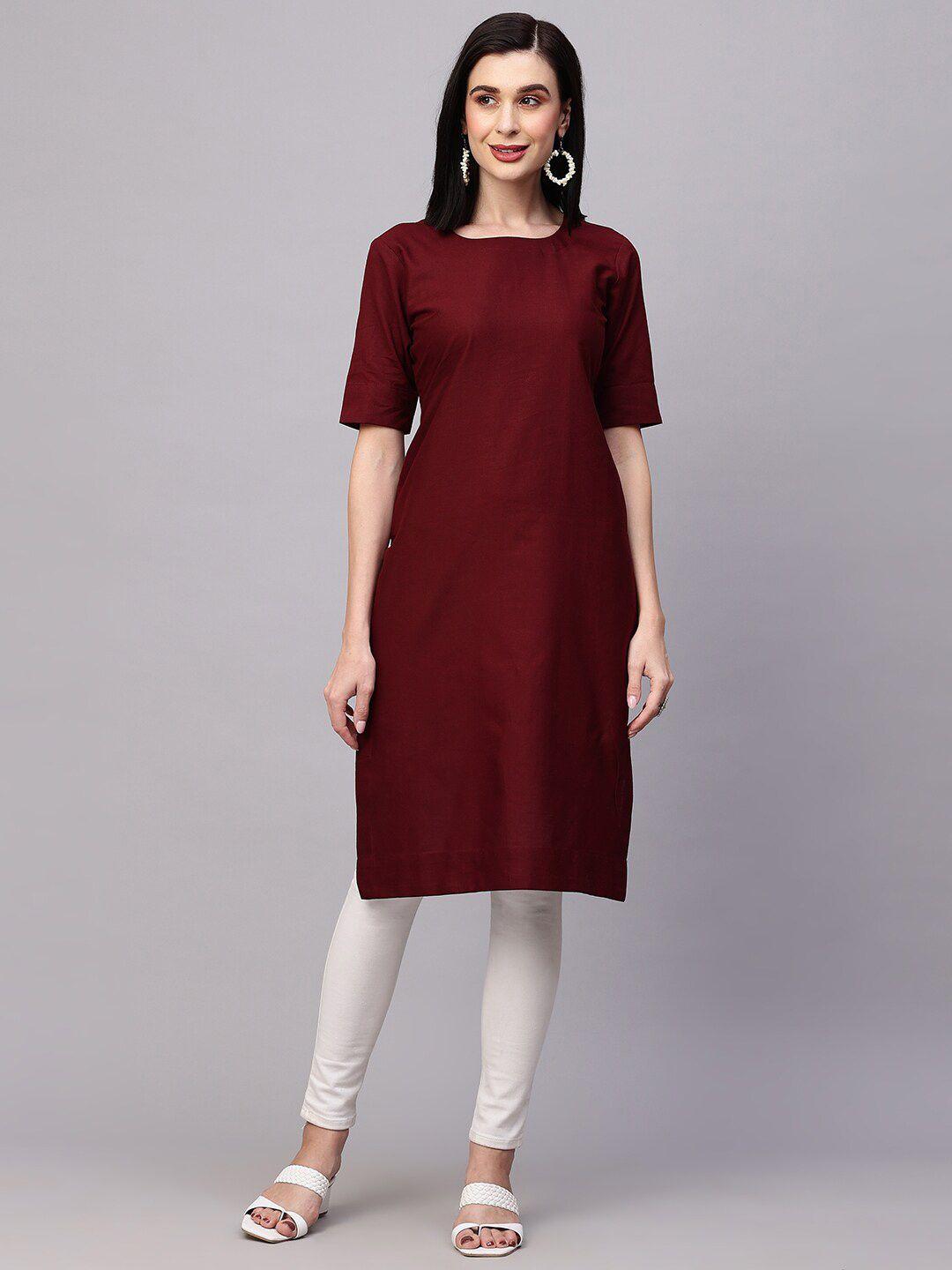 avanshee round neck straight kurta