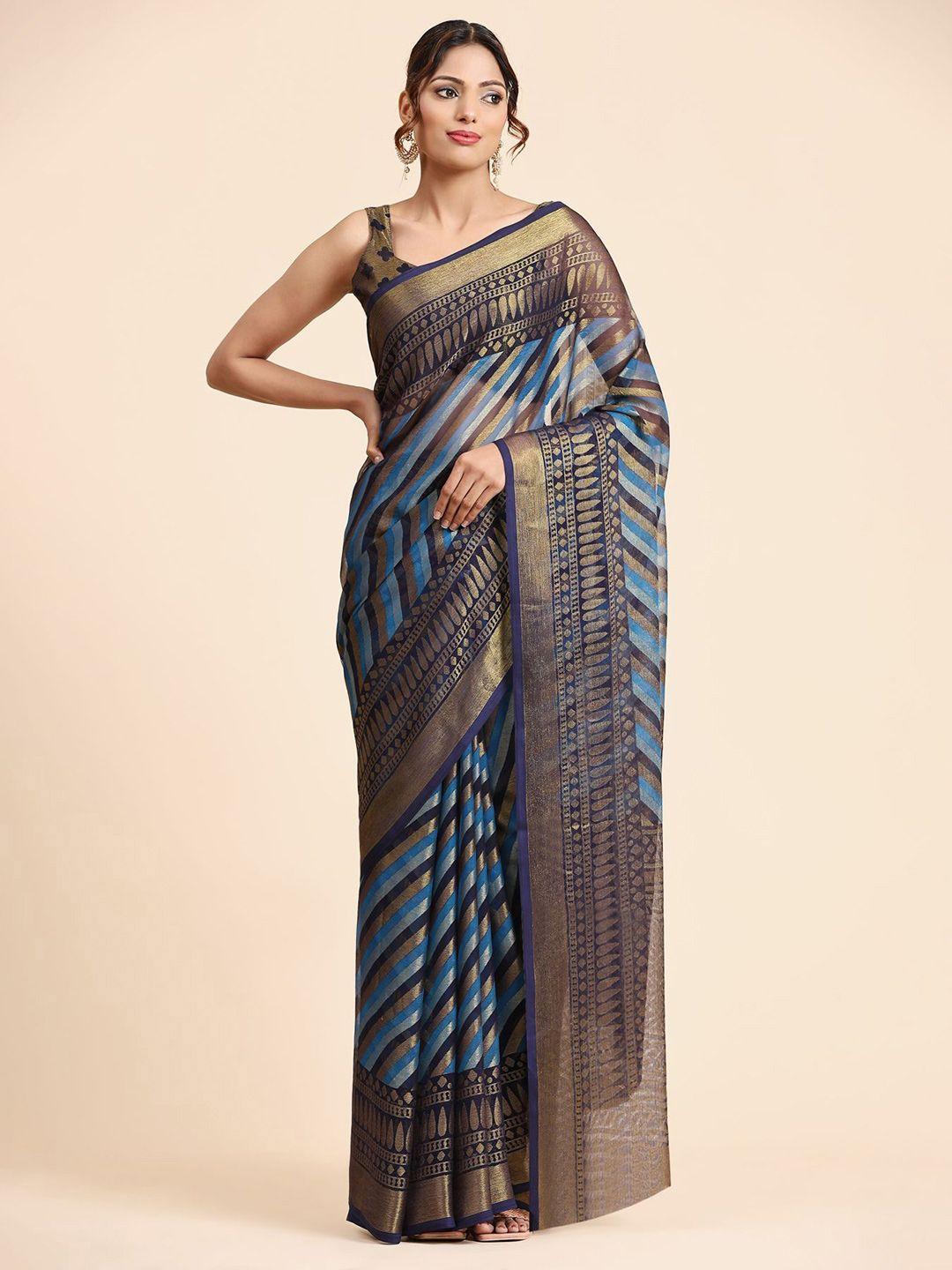 avanshee striped brasso saree