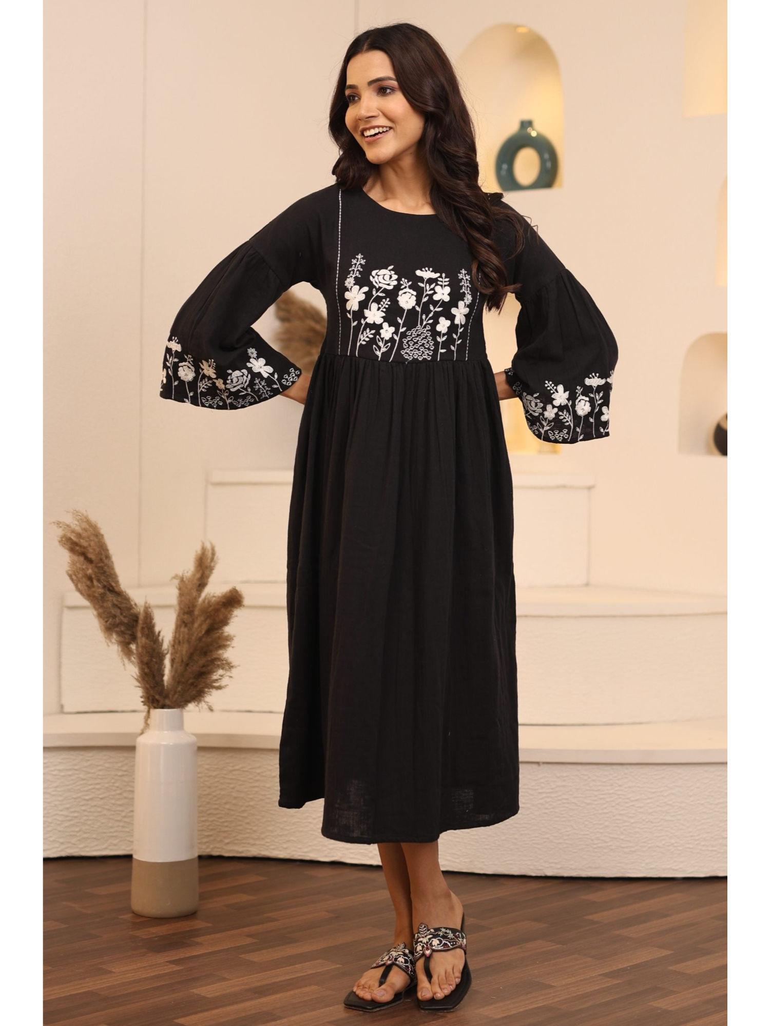 avanti black cotton dress