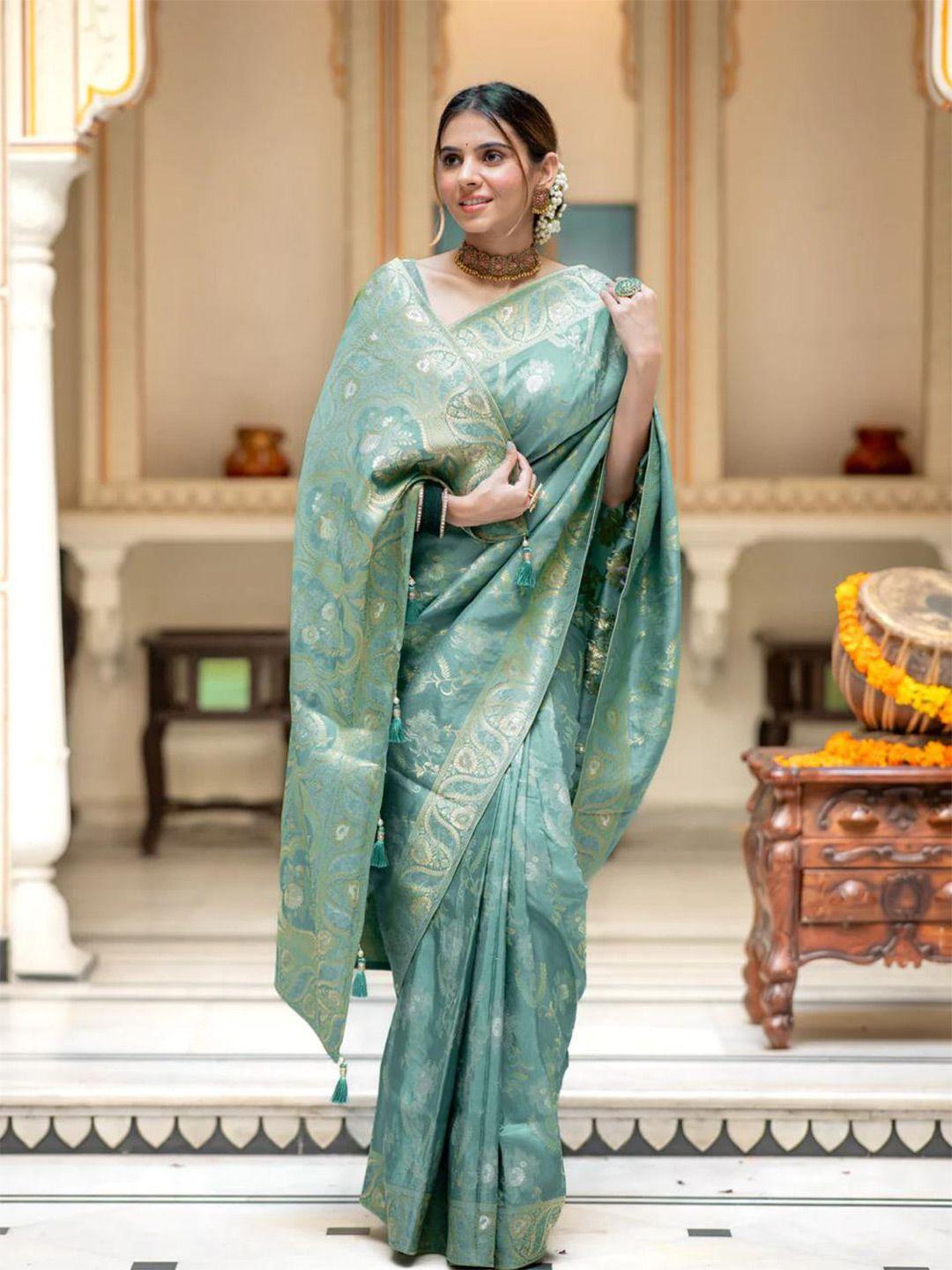 avantika fashion green ethnic motifs pure silk designer kanjeevaram saree