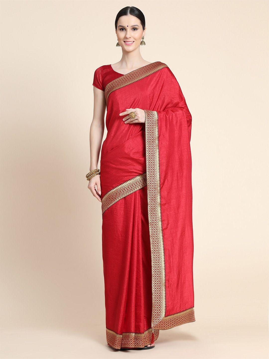 avantika fashion maroon & gold-toned zari art silk banarasi saree