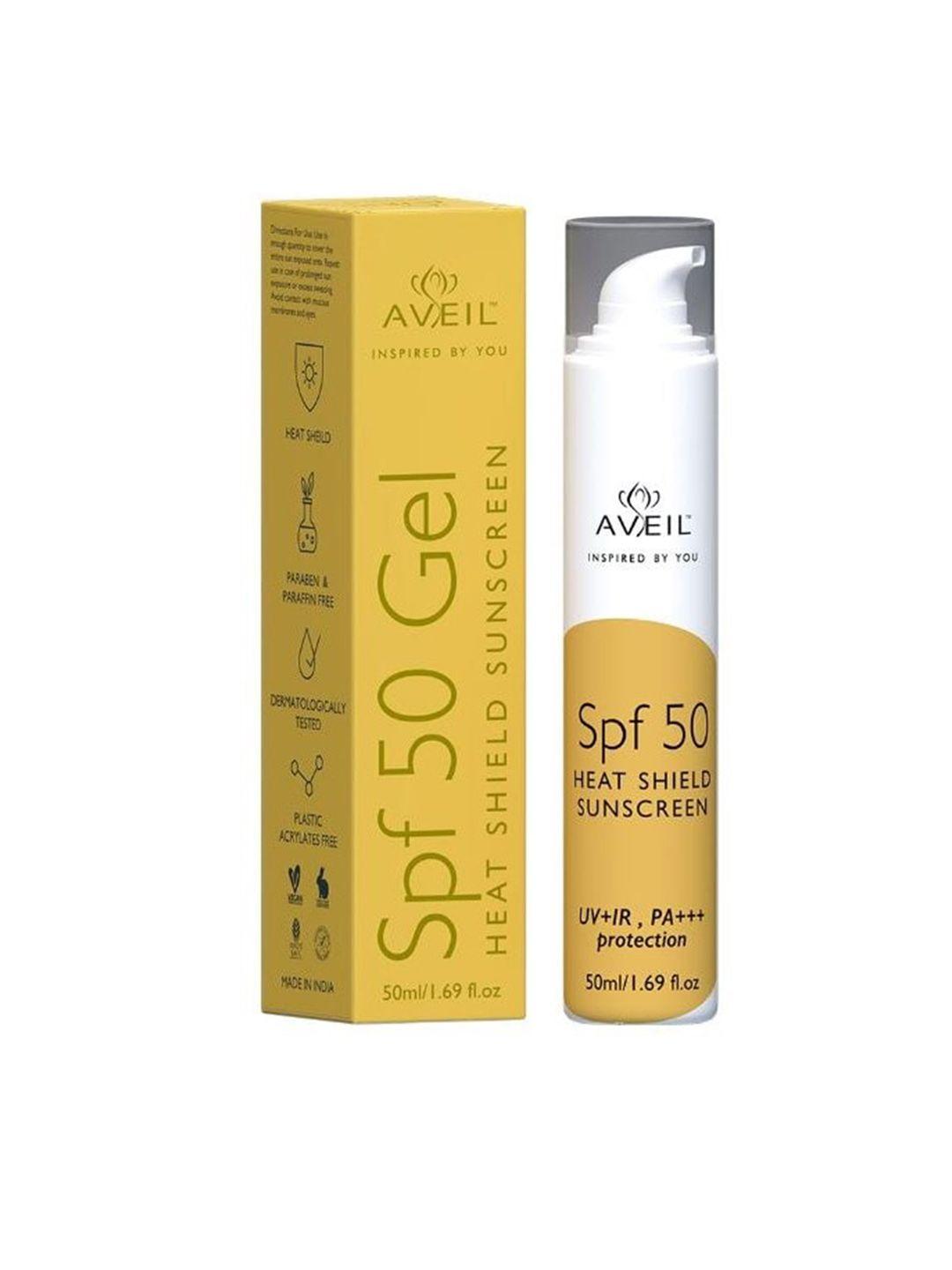 aveil spf 50 gel with heat shield