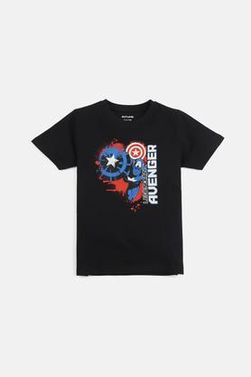 avenger cotton t-shirt for boys - black