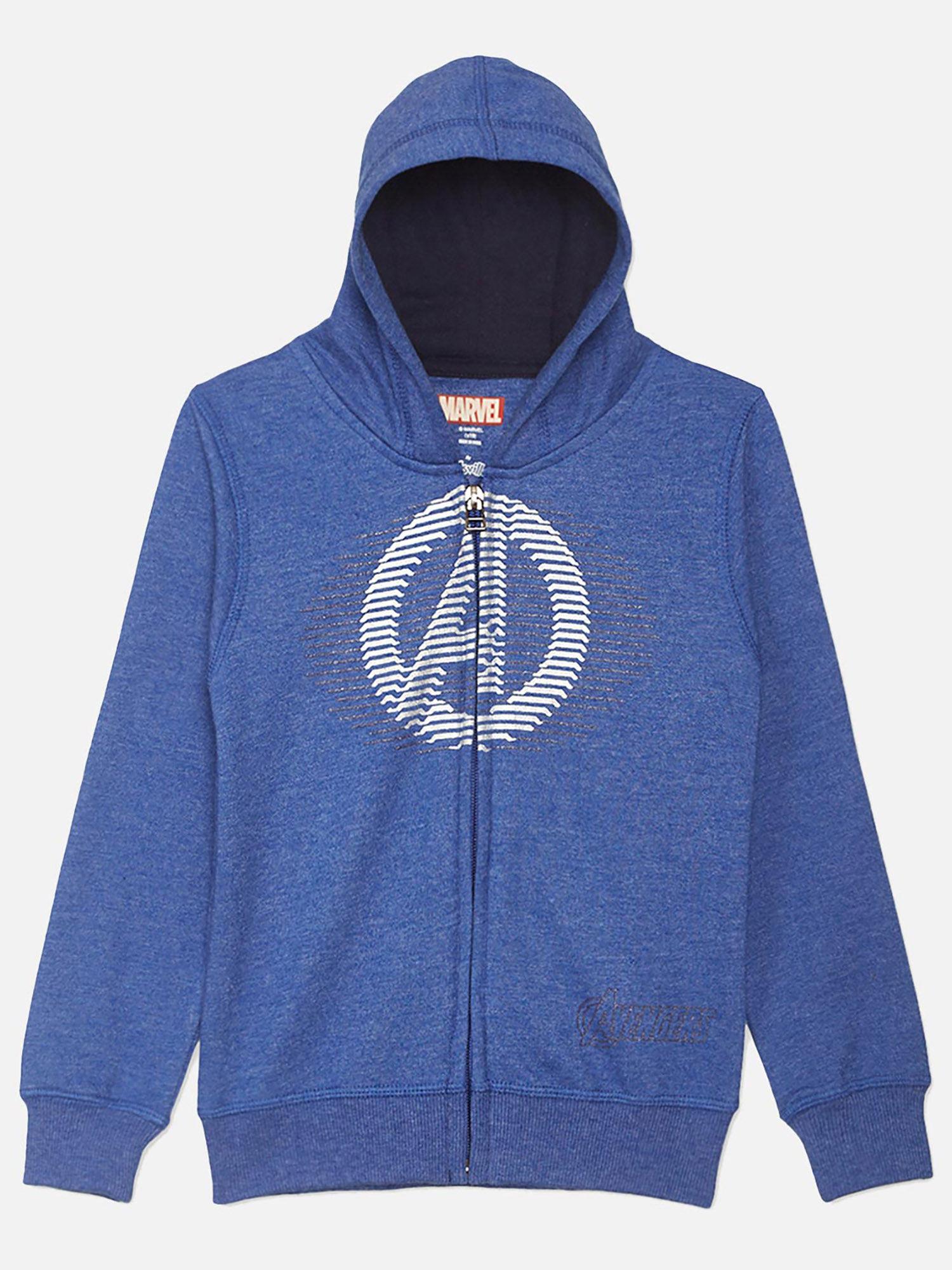 avengers featured blue zipper hoodie for boys