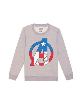 avengers print crew-neck sweatshirt