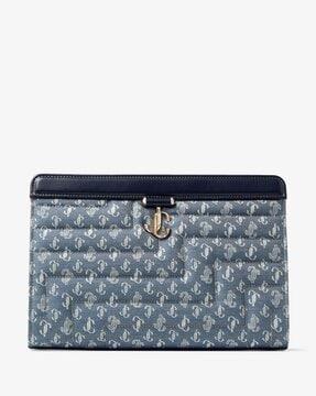 avenue denim quilted pouch