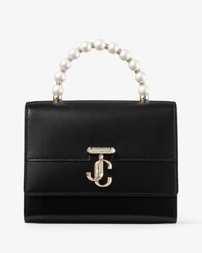 avenue medium top handle bag with pearls