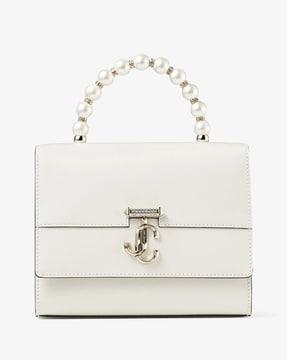 avenue medium top handle bag with pearls