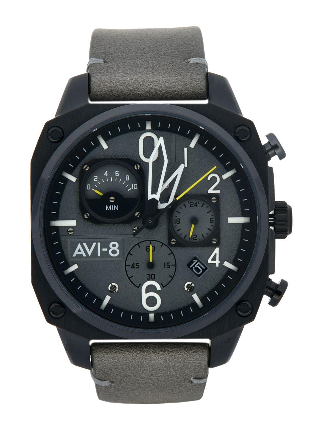 avi-8 men grey analogue watch av-4052-03