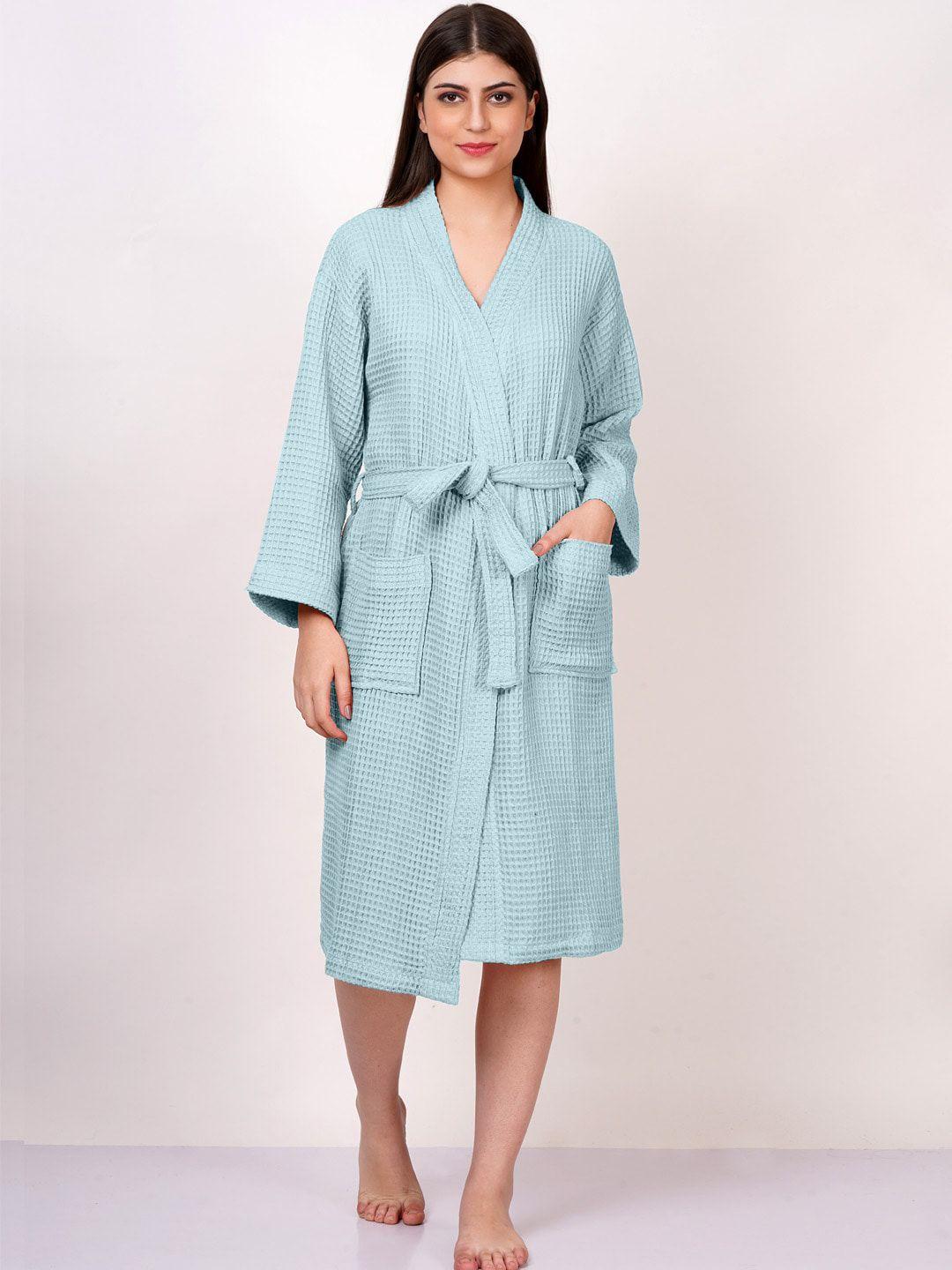 avi living waffle textured pure cotton quick-dry bath robe