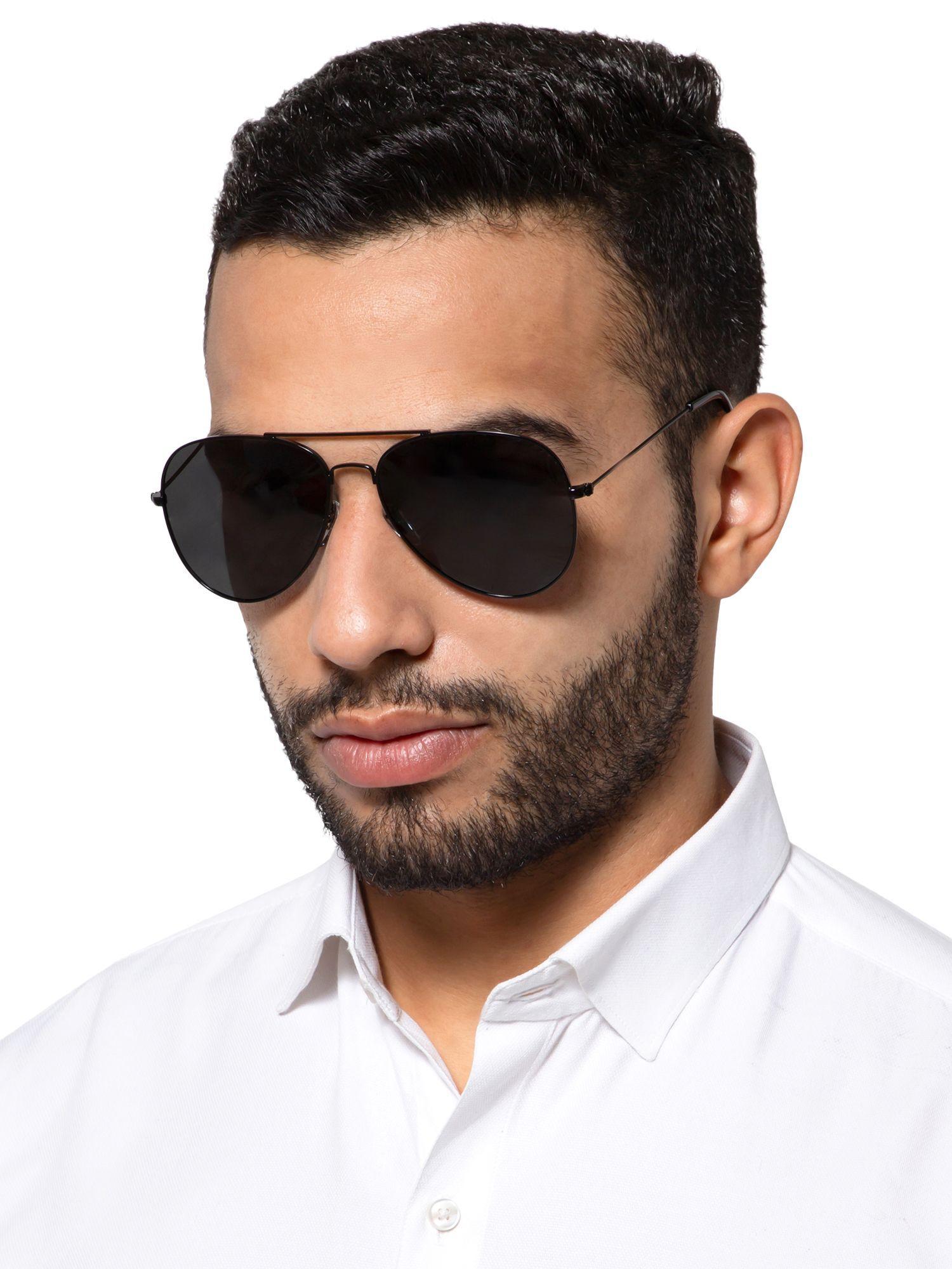 aviator 100% uv protect hd vision polarized sunglasses black