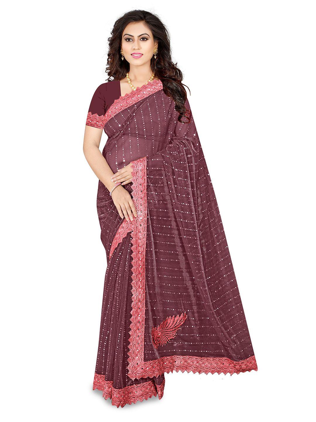 avimoz embellished beads & stones saree