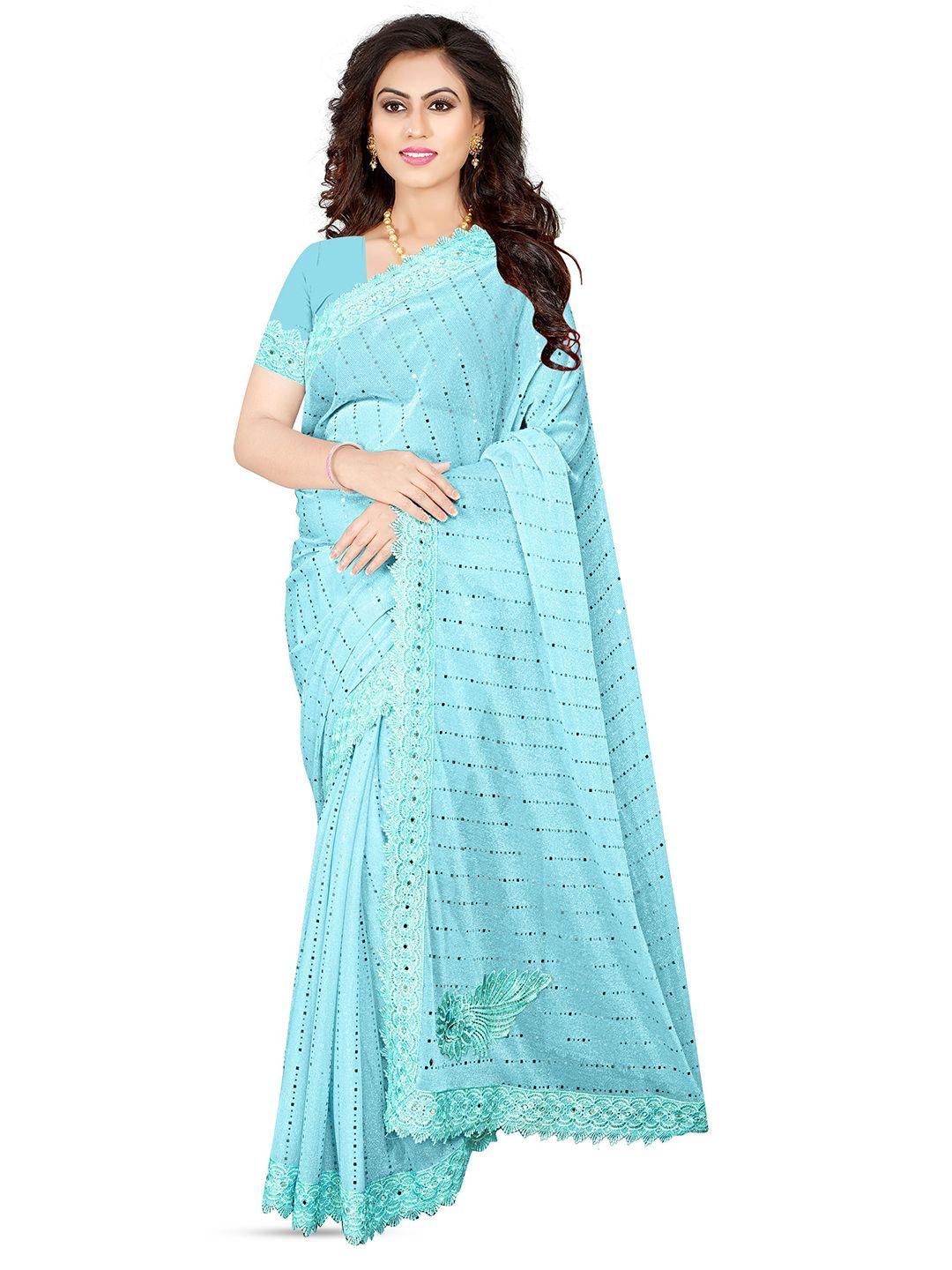 avimoz striped sequinned  saree