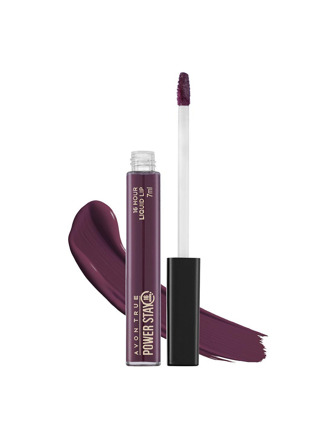 avon true powerstay 16 hr long lasting matte liquid lipstick 7 ml - power on plum