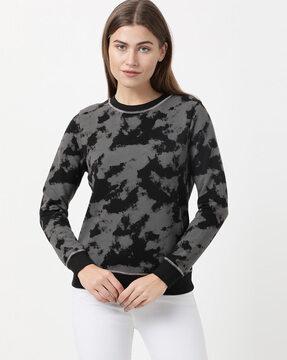 aw68 super combed cotton elastane stretch french terry fabric sweatshirt with ribbed cuffs