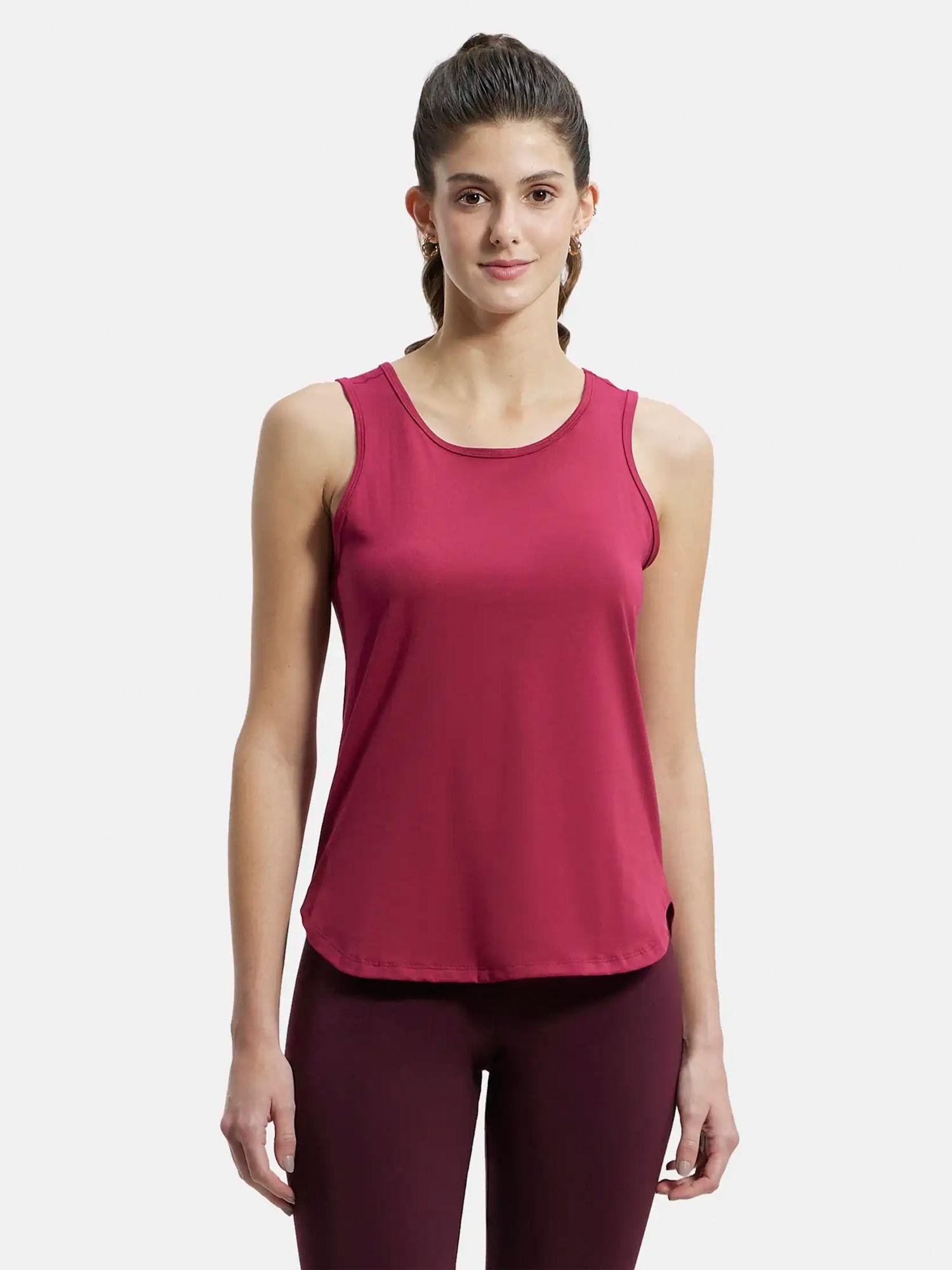 aw77 women's super combed cotton rich tank top red