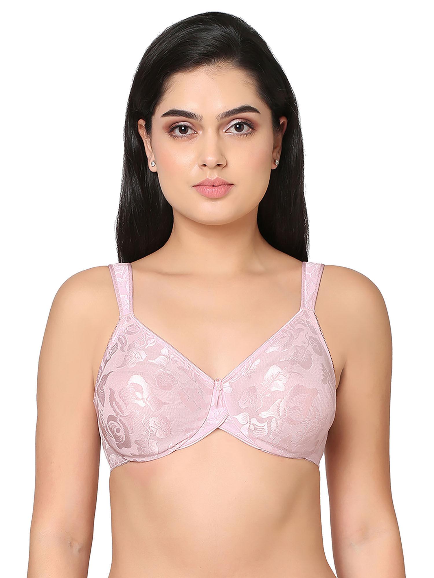 awareness non-padded wired full coverage full cup bra pink