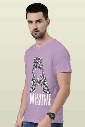 awesome mickey round neck mens t-shirt - lavender