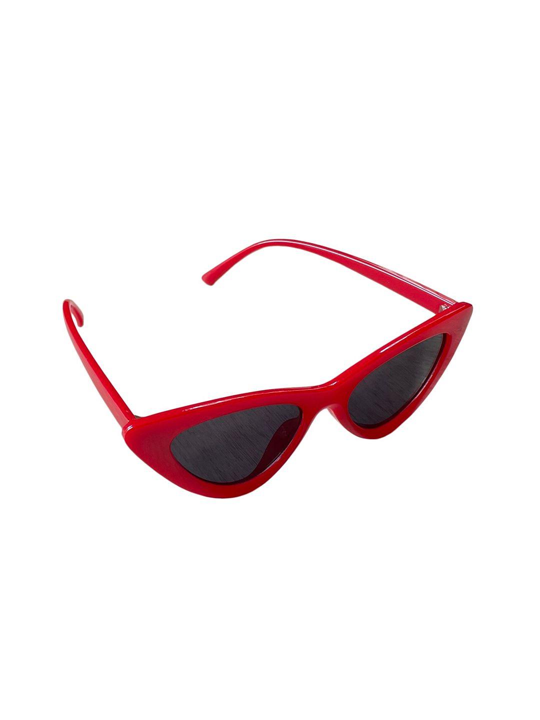 awestuffs women black lens & red cateye sunglasses with uv protected lens cedsasim0721-black