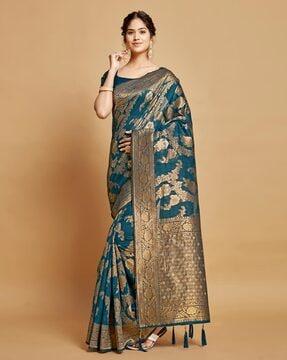 awriya's presents linen weaving work saree festive wear saree