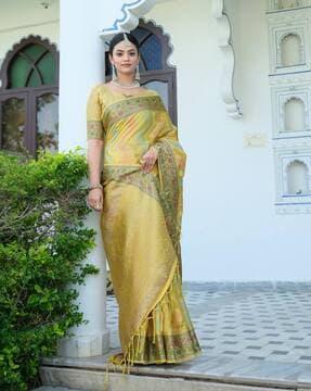 awriya's rich pallu organza silk saree captivating zari embroidery for weddings and festive celebrations saree