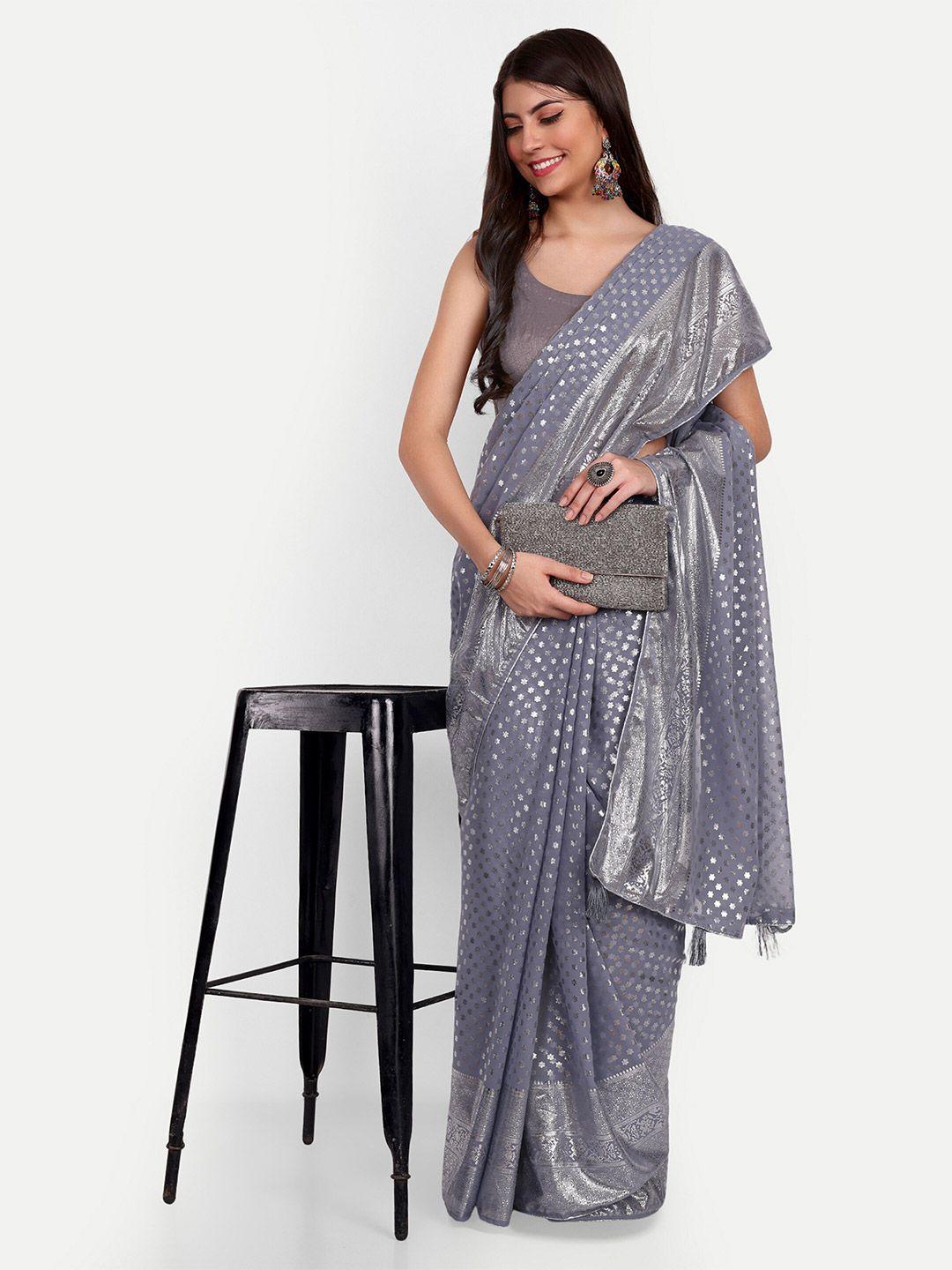awriya ethnic motifs foil printed saree