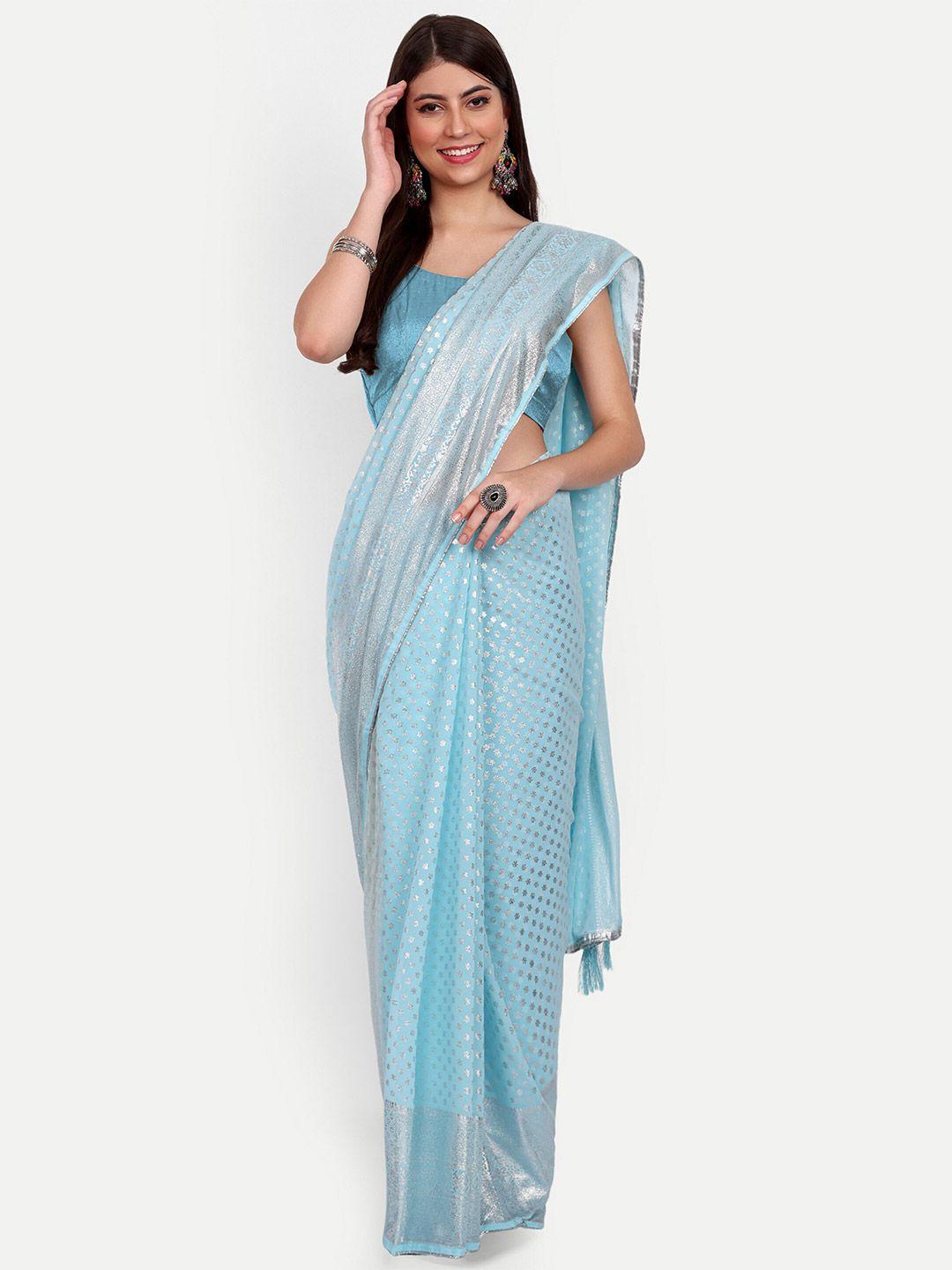 awriya polka dot poly georgette saree