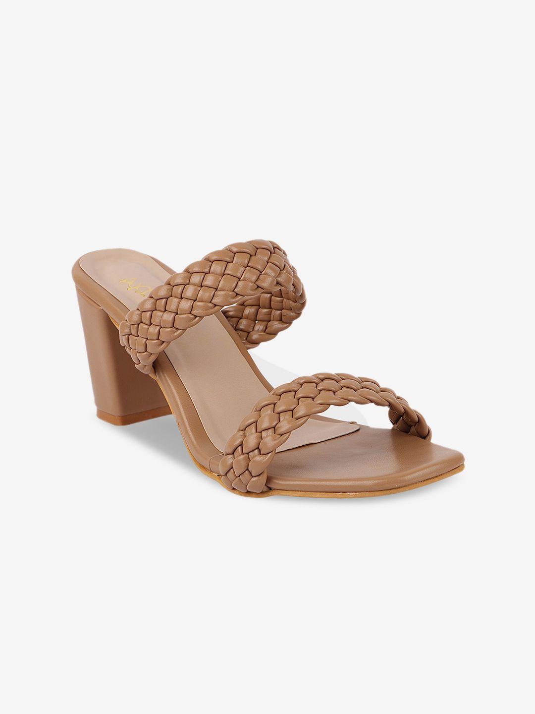 axium braided two strap block heels