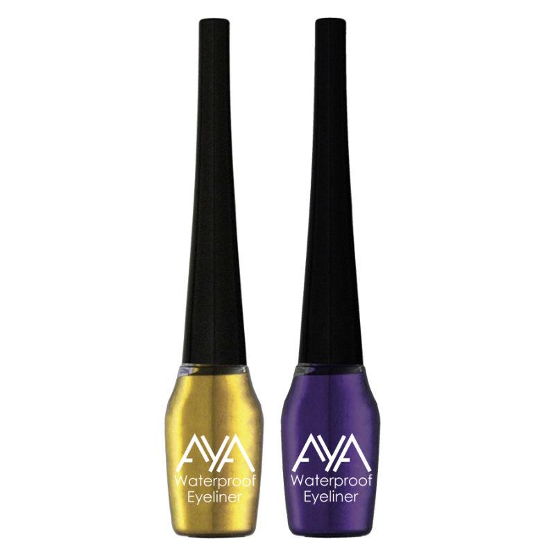 aya waterproof eyeliner - golden and purple (set of 2)