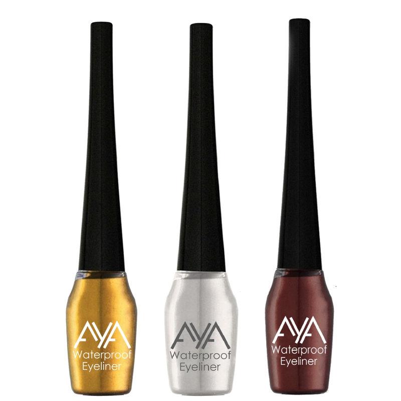 aya waterproof eyeliner - golden, silver, brown (set of 3)